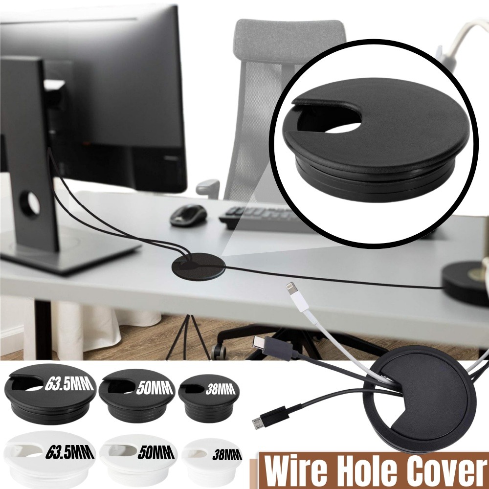 Desk Setup Organizer - Plastic Wire Hole Cover 1.5/2/2.5 Inch
