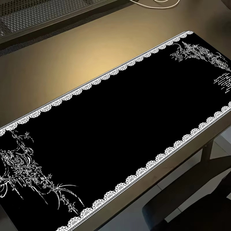 Mouse Pad Dark Style Lace Edge - Desk Setup Dark review and price