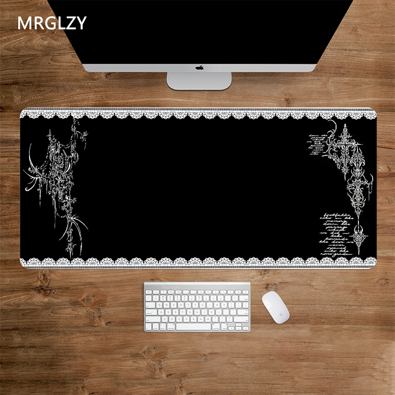 Mouse Pad Dark Style Lace Edge - Desk Setup Dark review and price