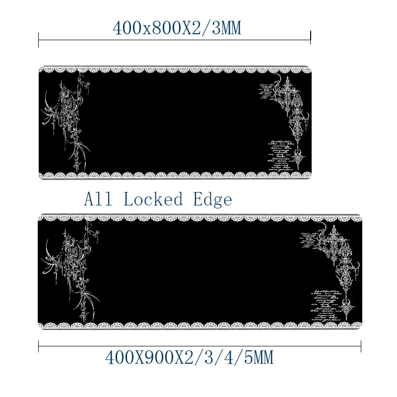 Mouse Pad Dark Style Lace Edge - Desk Setup Dark review and price