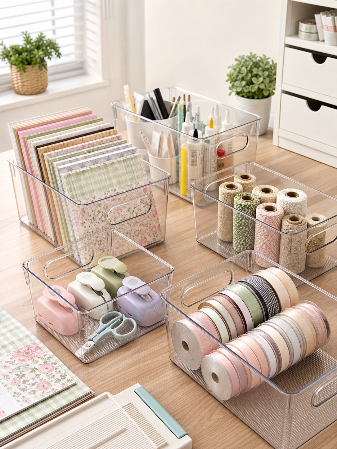 8-Pack Clear Storage Bins with - Desk Setup Organizer review and price
