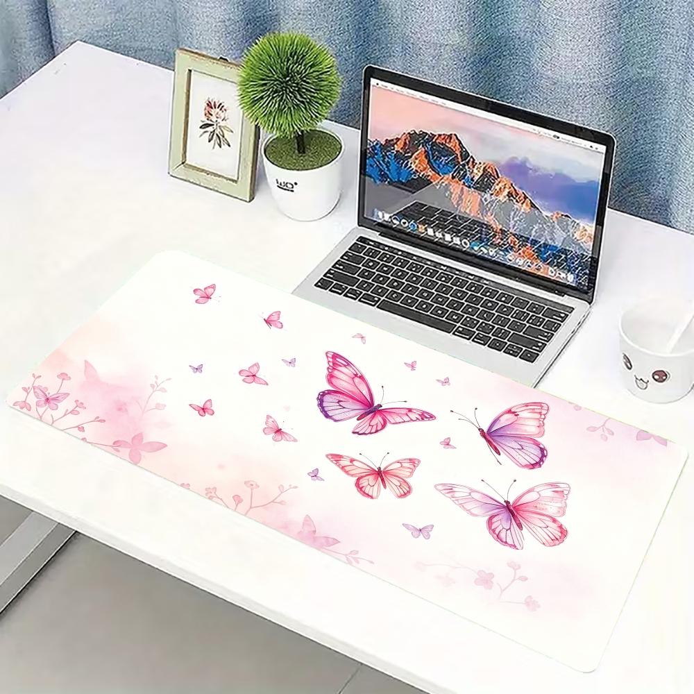 Watercolor Pink Butterfly Larg - Desk Setup Laptop And Pc review and price