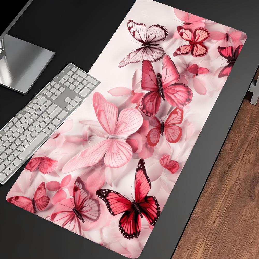 Watercolor Pink Butterfly Larg - Desk Setup Laptop And Pc review and price