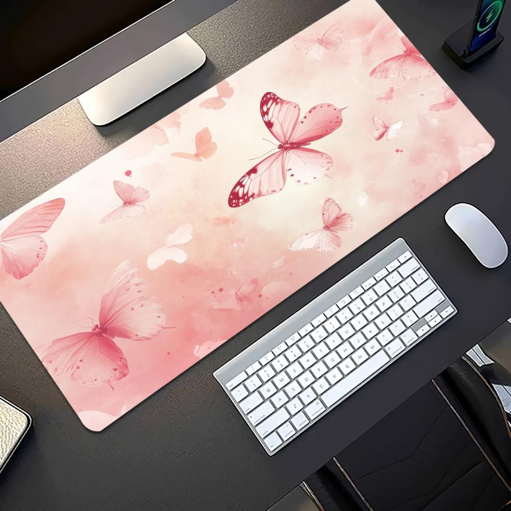 Watercolor Pink Butterfly Larg - Desk Setup Laptop And Pc review and price