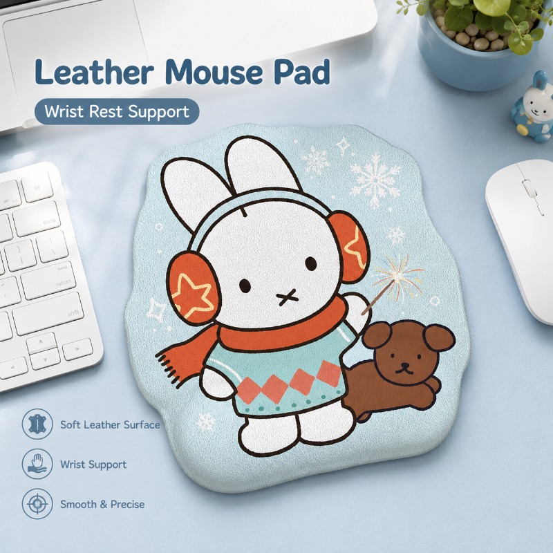 Anime Miffy Leather Mouse Pad  - Desk Setup Computer review and price