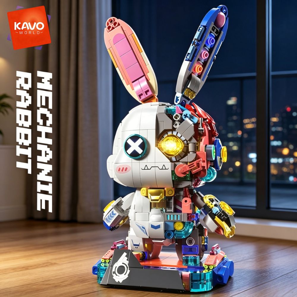 KAVOWORLD 1377PCS Robot Rabbit - Desk Setup Build review and price