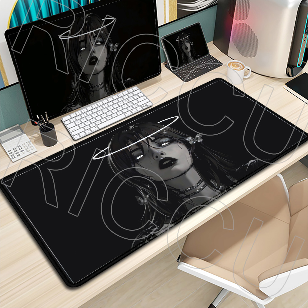 Anime Girl Black Dark style Nu - Desk Setup Dark review and price