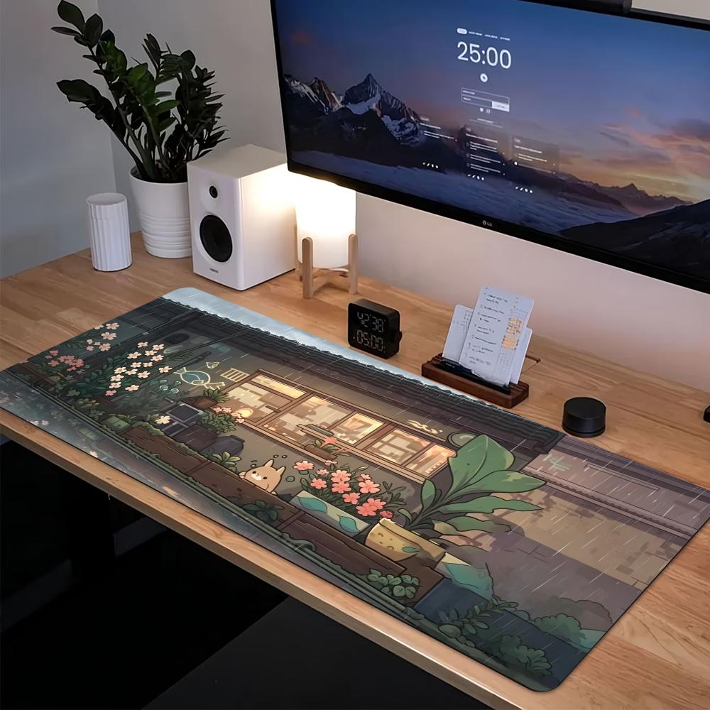 Cozy Anime Street Extended Gam - Desk Setup Laptop And Pc review and price