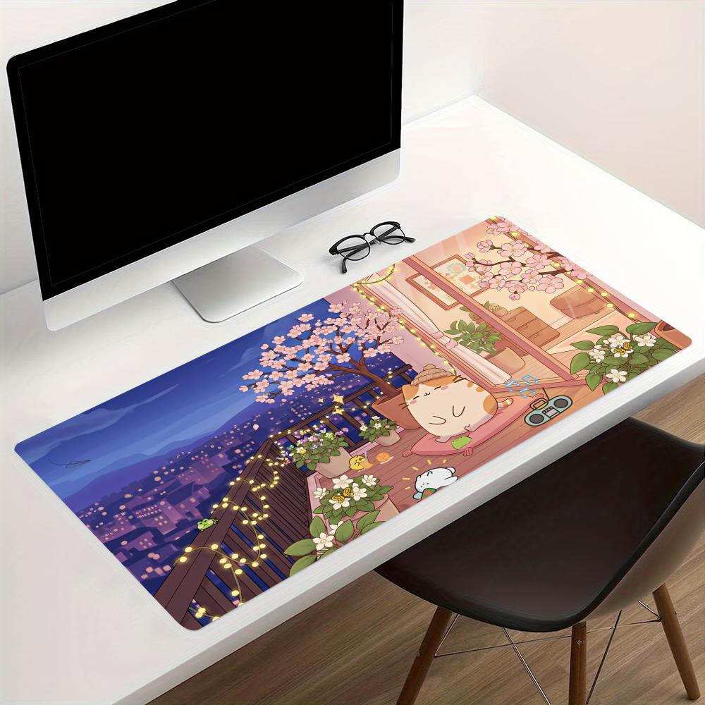 Cozy Anime Street Extended Gam - Desk Setup Laptop And Pc review and price