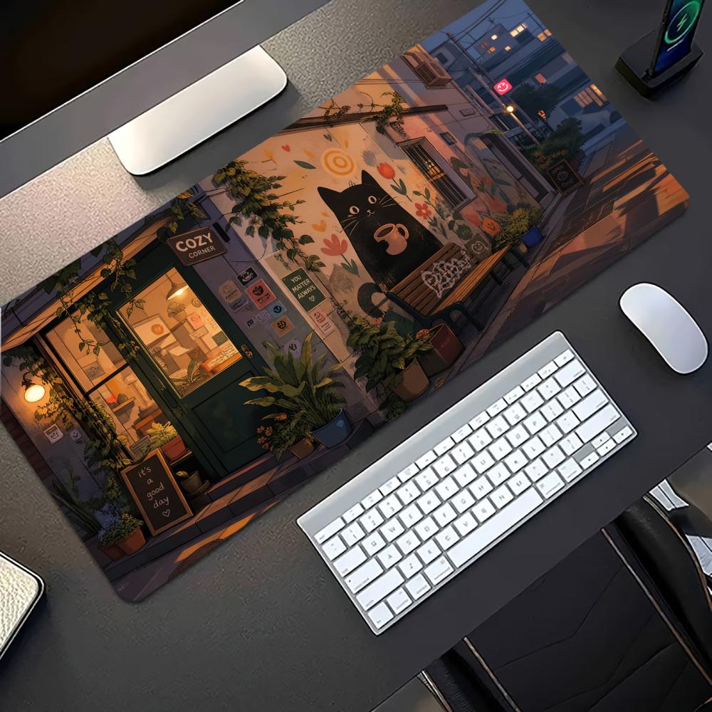 Cozy Anime Street Extended Gam - Desk Setup Laptop And Pc review and price