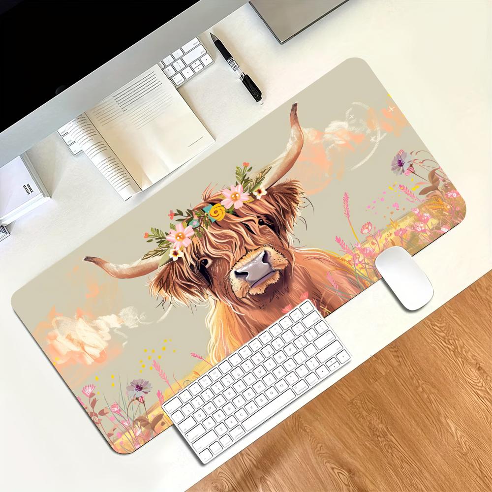 Vintage Highland Cow Floral Ga - Desk Setup Laptop And Pc review and price