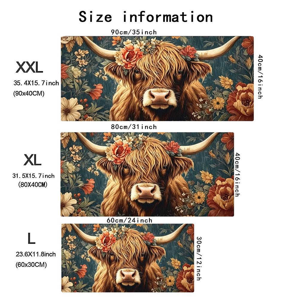 Vintage Highland Cow Floral Ga - Desk Setup Laptop And Pc review and price