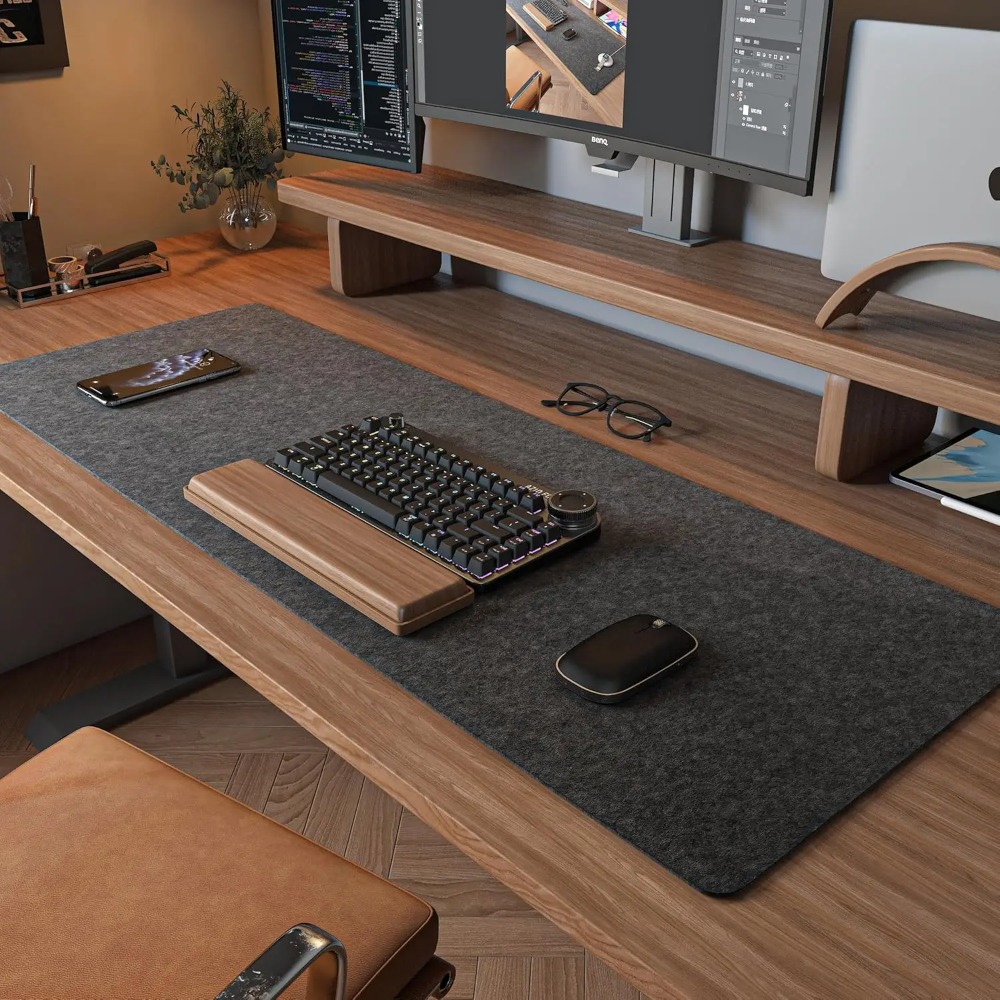 Felt Desk Mat Computer Mat for - Desk Setup Dark review and price