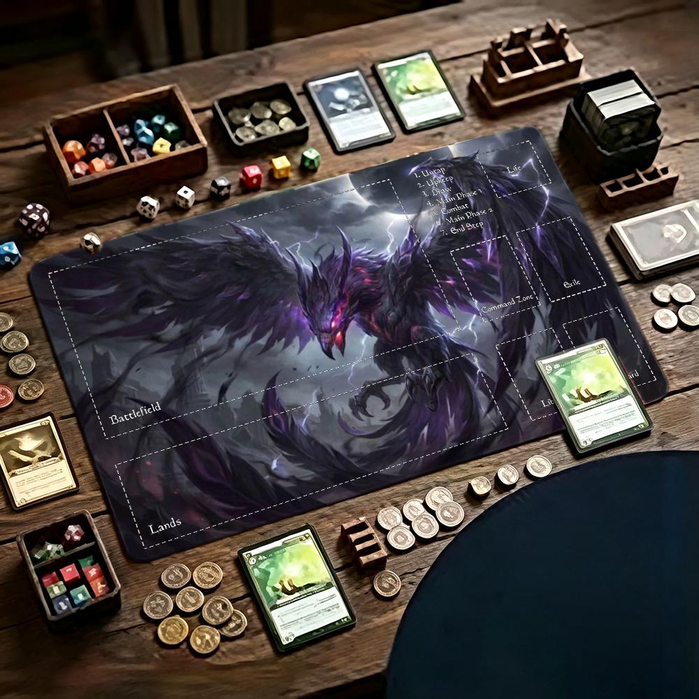 Dark Purple Phoenix Playmat TC - Desk Setup Dark review and price