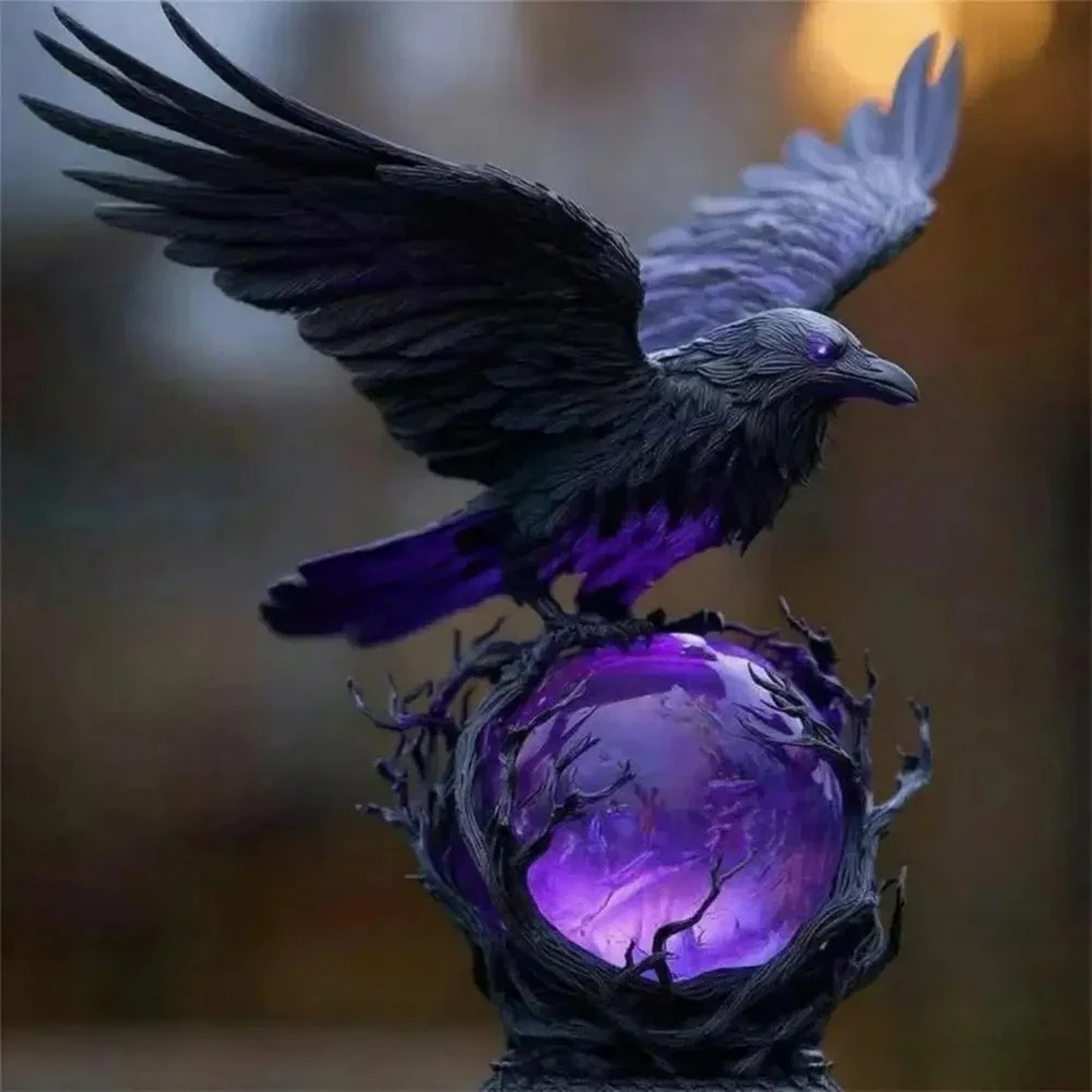 Gothic Raven LED Lamp Sculptur - Desk Setup Dark review and price