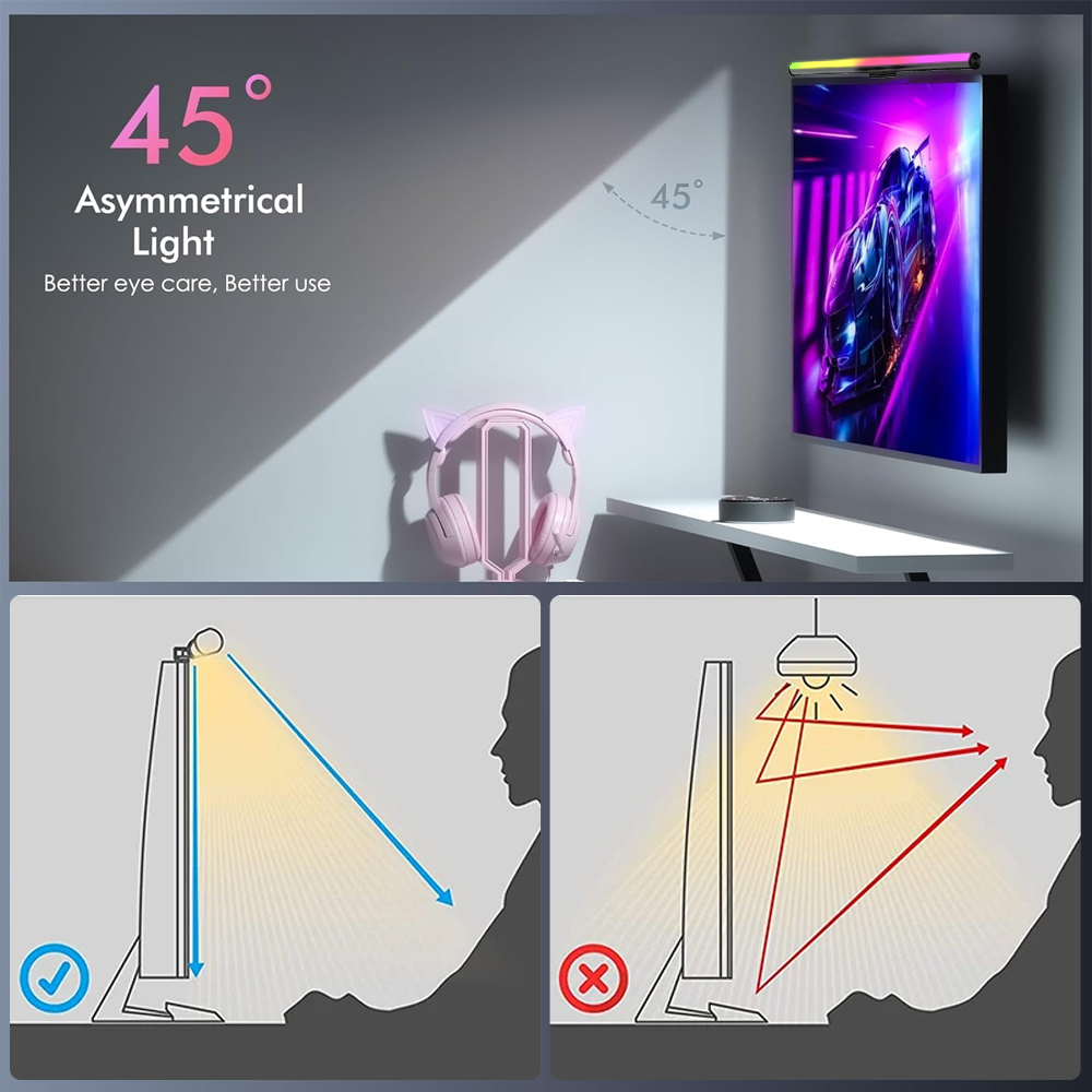 Wifi Lightbar Monitor Light Ba - Desk Setup Computer review and price