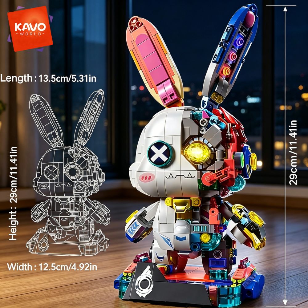 KAVOWORLD 1377PCS Robot Rabbit - Desk Setup Diy review and price
