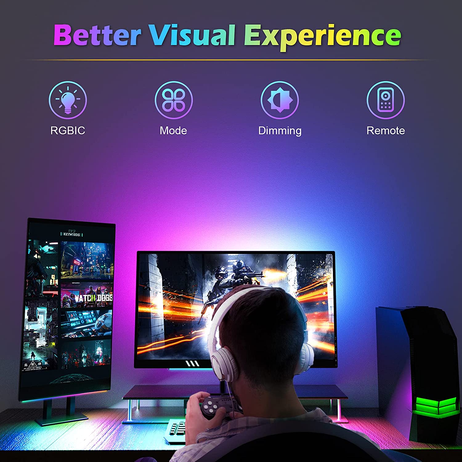 Under Monitor Light Bar RGB Dr - Desk Setup Diy review and price