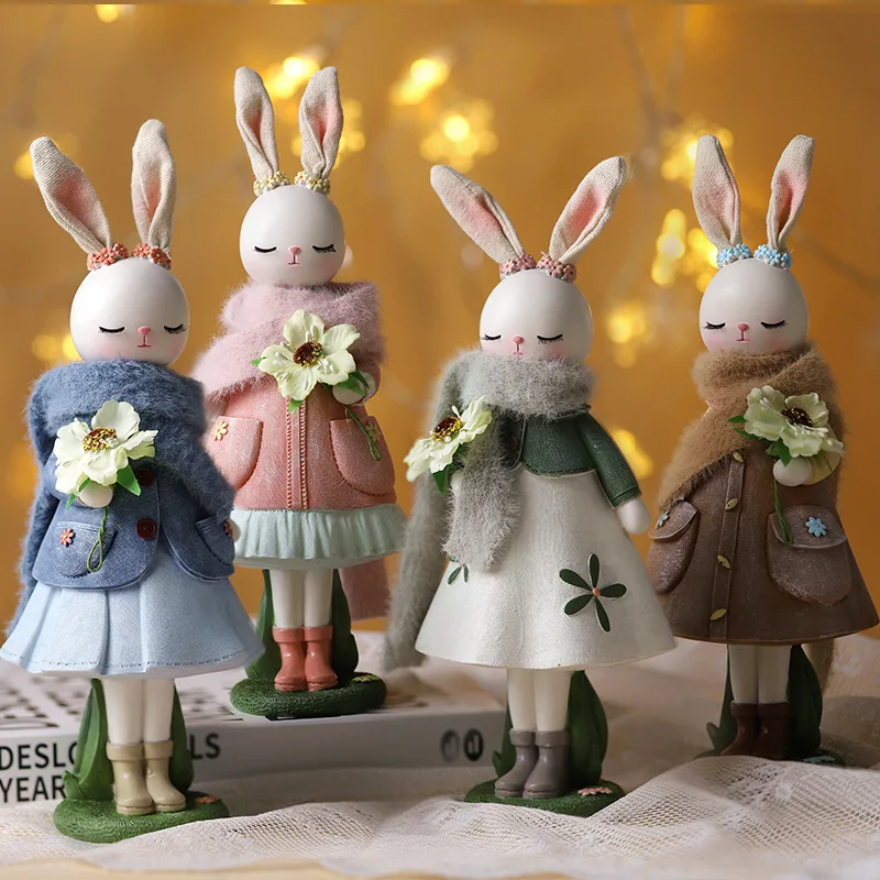Spring Floral Rabbit Resin Orn - Desk Setup Girl review and price