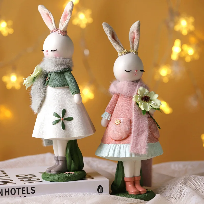 Spring Floral Rabbit Resin Orn - Desk Setup Girl review and price