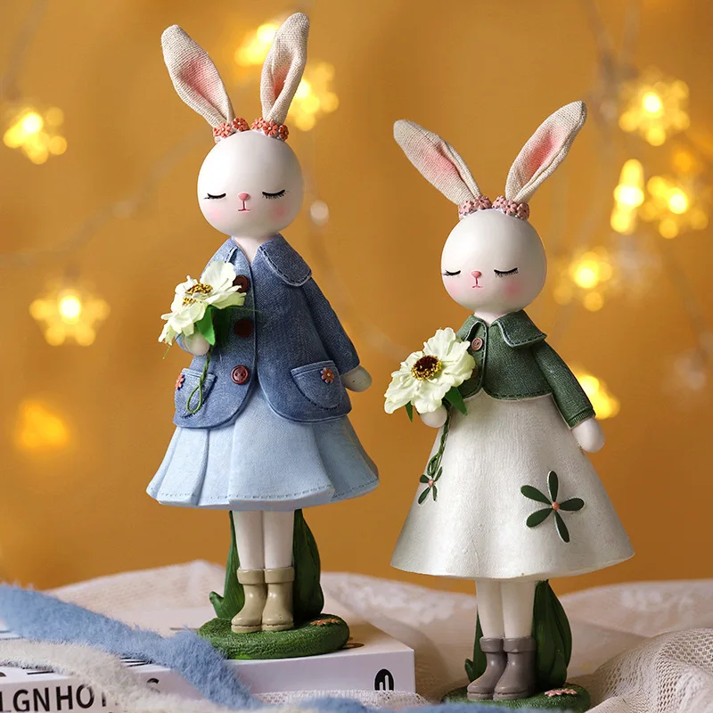 Spring Floral Rabbit Resin Orn - Desk Setup Girl review and price